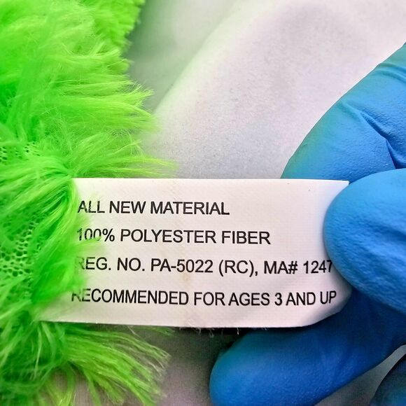 Kings Dominion Plush Pillow Shaggy Fuzzy Bright Green Goffa Int'l Square 14"x14" - Picture 9 of 10